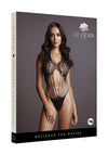 Strappy Lace Teddy Os Blk