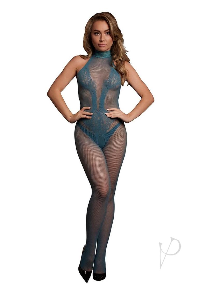 Fishnet Lace Bodystocking Os Blu