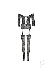 Criss Cross Neck Bodystocking Os Blk