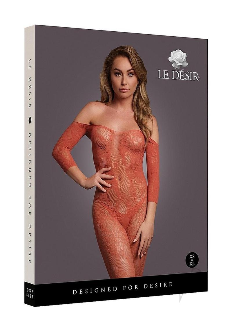 Lace Long Sleeved Bodystocking Os Sunset