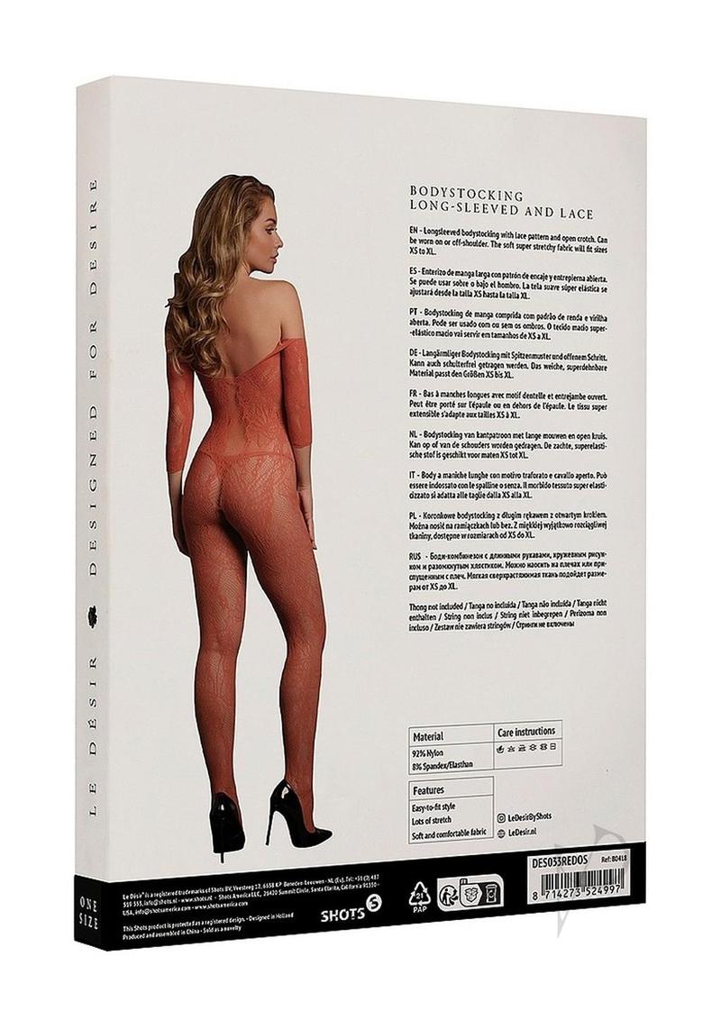 Lace Long Sleeved Bodystocking Os Sunset