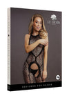 Crotchless Leopard Bodystocking Os Blk