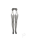 Shredded Suspender Pantyhose Os Blk