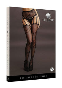 Crotchless Cut Out Pantyhose Os Blk