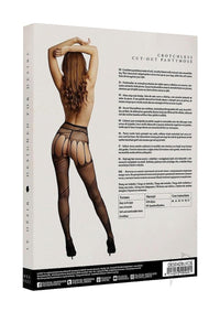 Crotchless Cut Out Pantyhose Os Blk