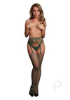Fishnet Lace Garterbelt Stocking Os Grn