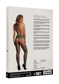 Fishnet Lace Garterbelt Stocking Os Grn