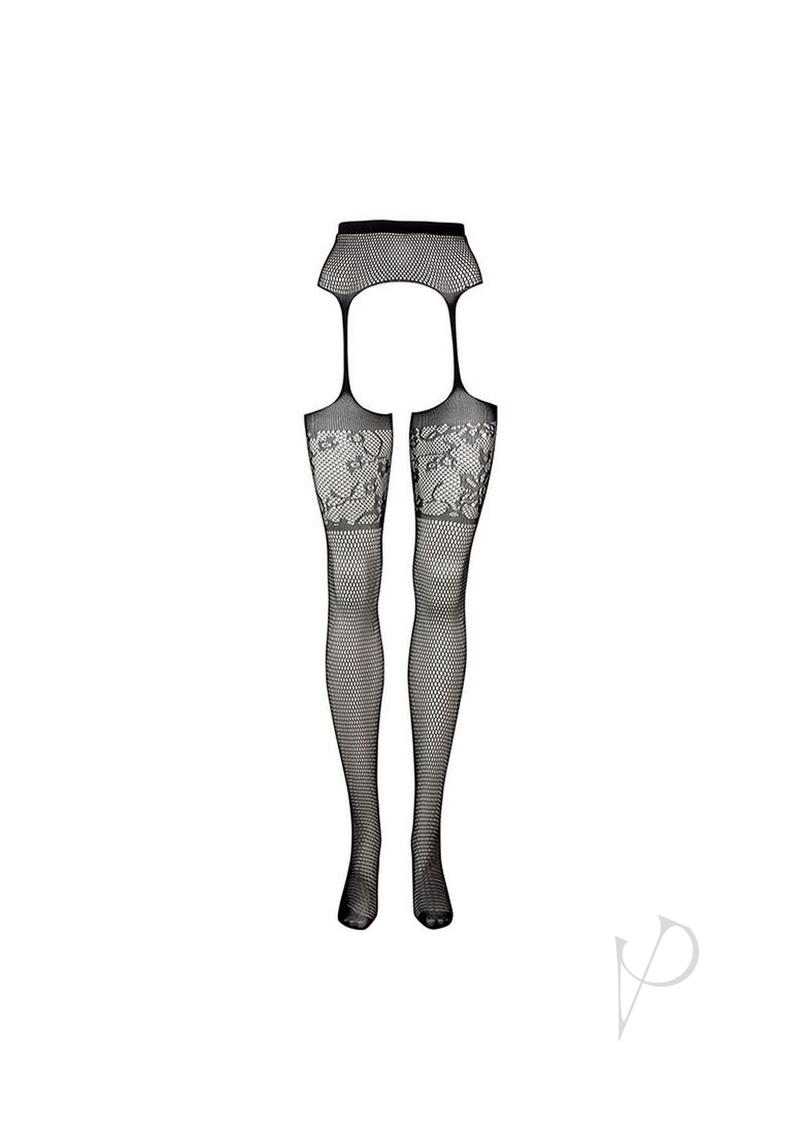 Garterbelt Stockings Lace Top Os Blk