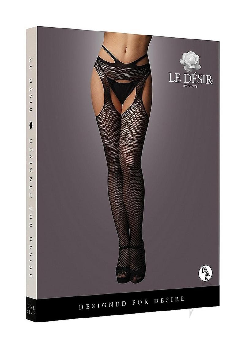 Suspender Pantyhose Strappy Waist Os Blk