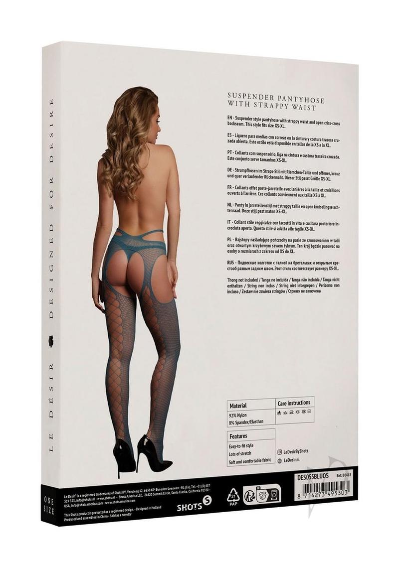 Suspender Pantyhose Strappy Waist Os Blu