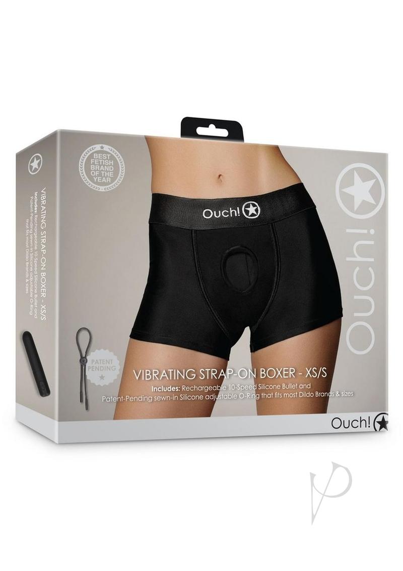 Ouch Vibe Strap On Boxer Xs/sm Blk