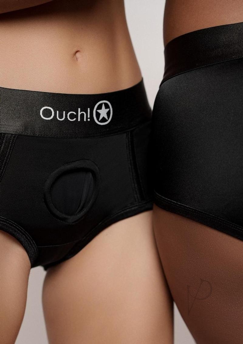 Ouch Vibe Strap On Brief Xl/xxl Blk