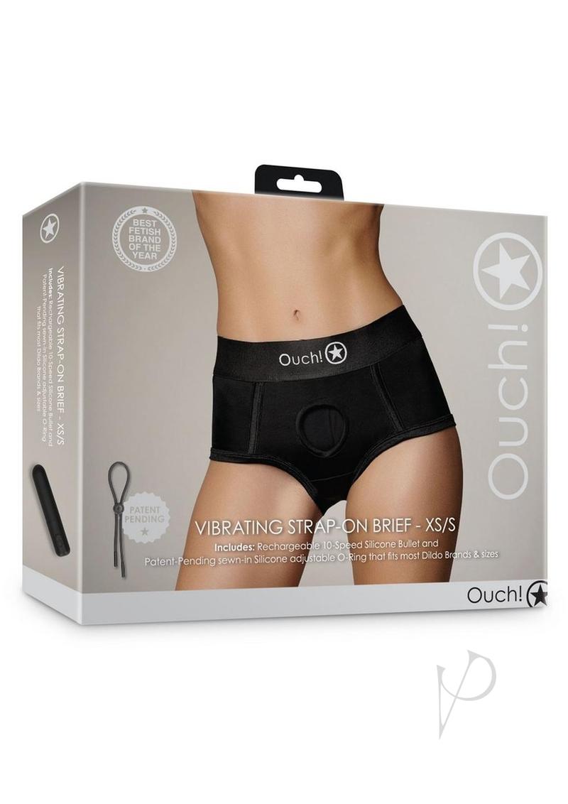 Ouch Vibe Strap On Brief Xs/s Blk