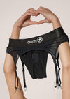 Ouch Vibe Strapon Thong Garter Xs/sm Blk