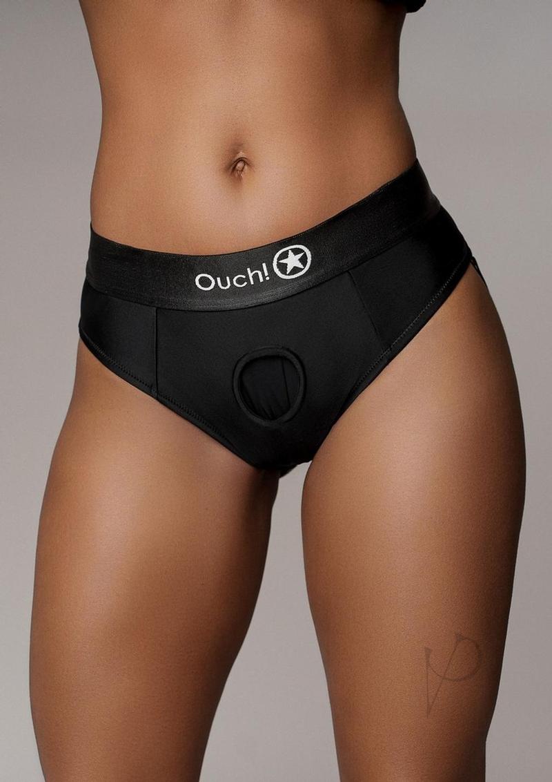 Ouch Vibe Strapon Thong Straps M/l Blk