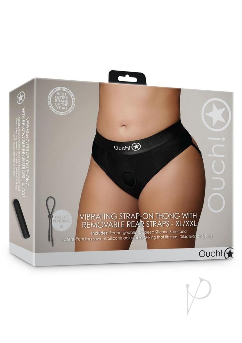 Ouch Vibe Strapon Thong Straps Xl/xx Blk