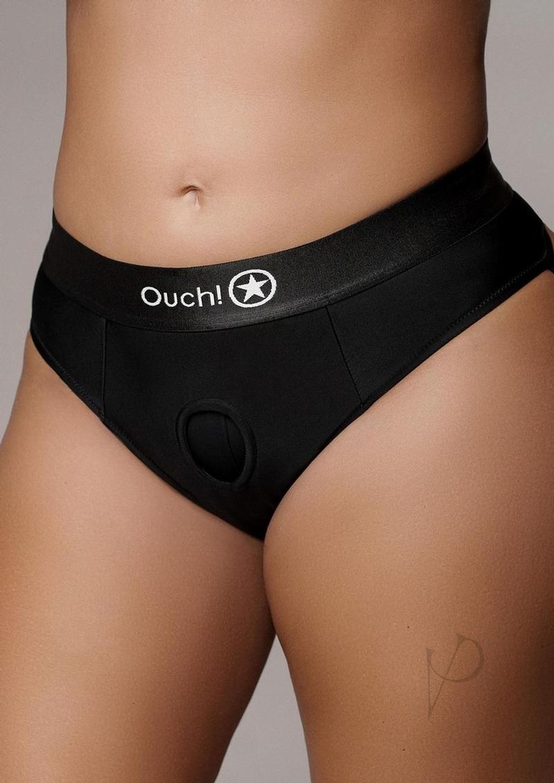 Ouch Vibe Strapon Thong Straps Xl/xx Blk