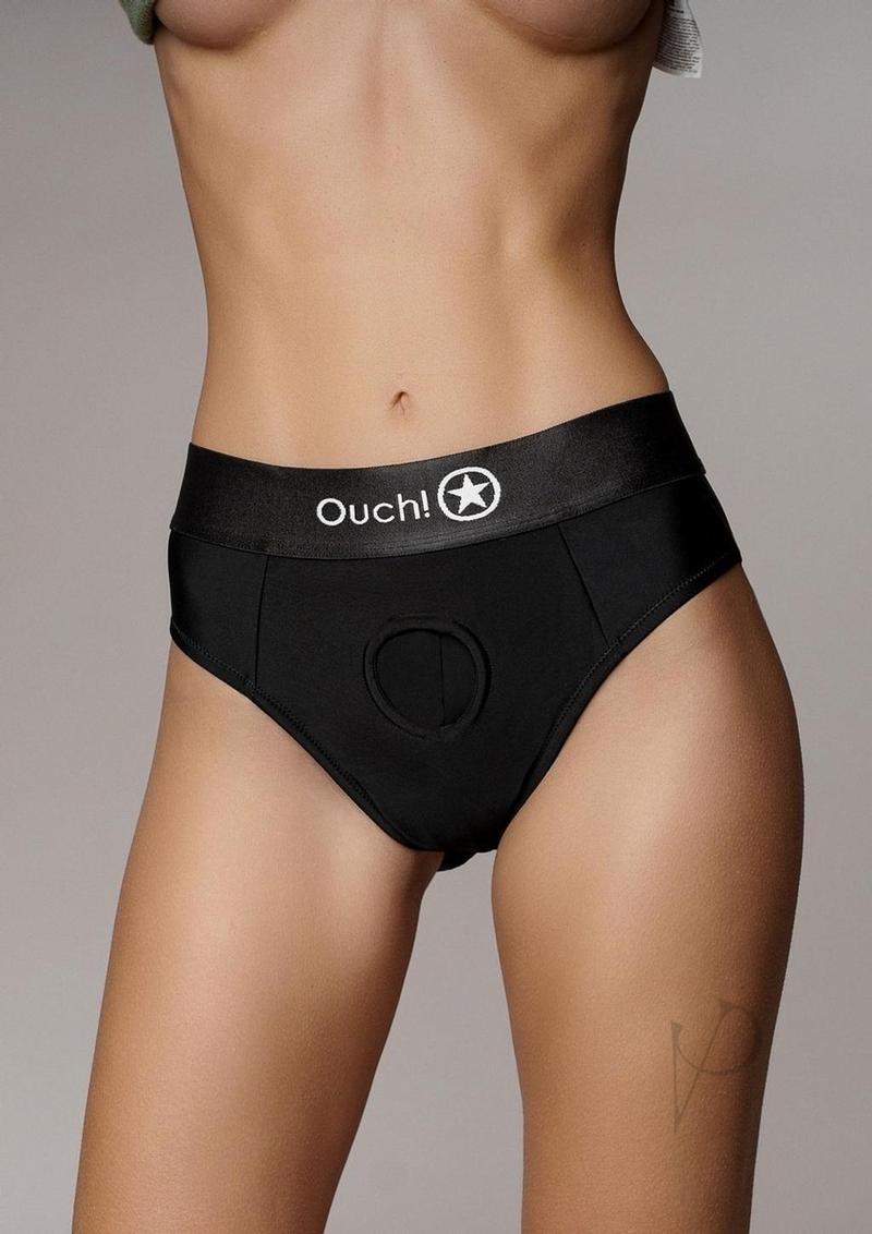 Ouch Vibe Strapon Thong Straps Xs/sm Blk