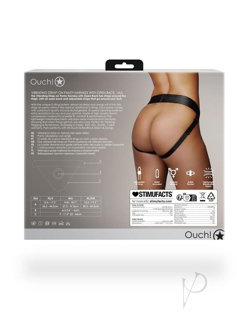 Ouch Vibe Strapon Panty Ob M/l Blk