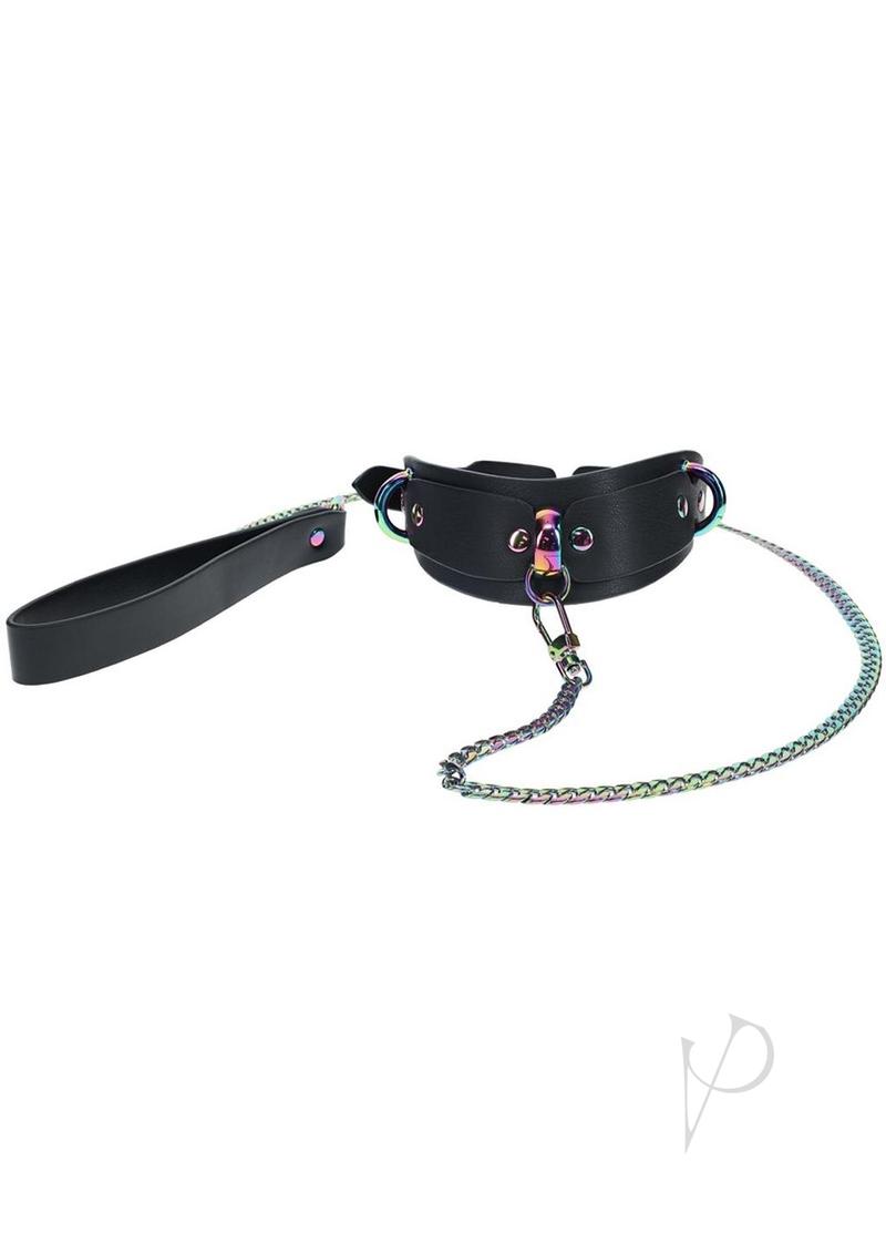 Ouch Venice Coll Collar Leash Blk