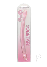 Realrock Crystal Clear Dbl Dildo 17 Pnk