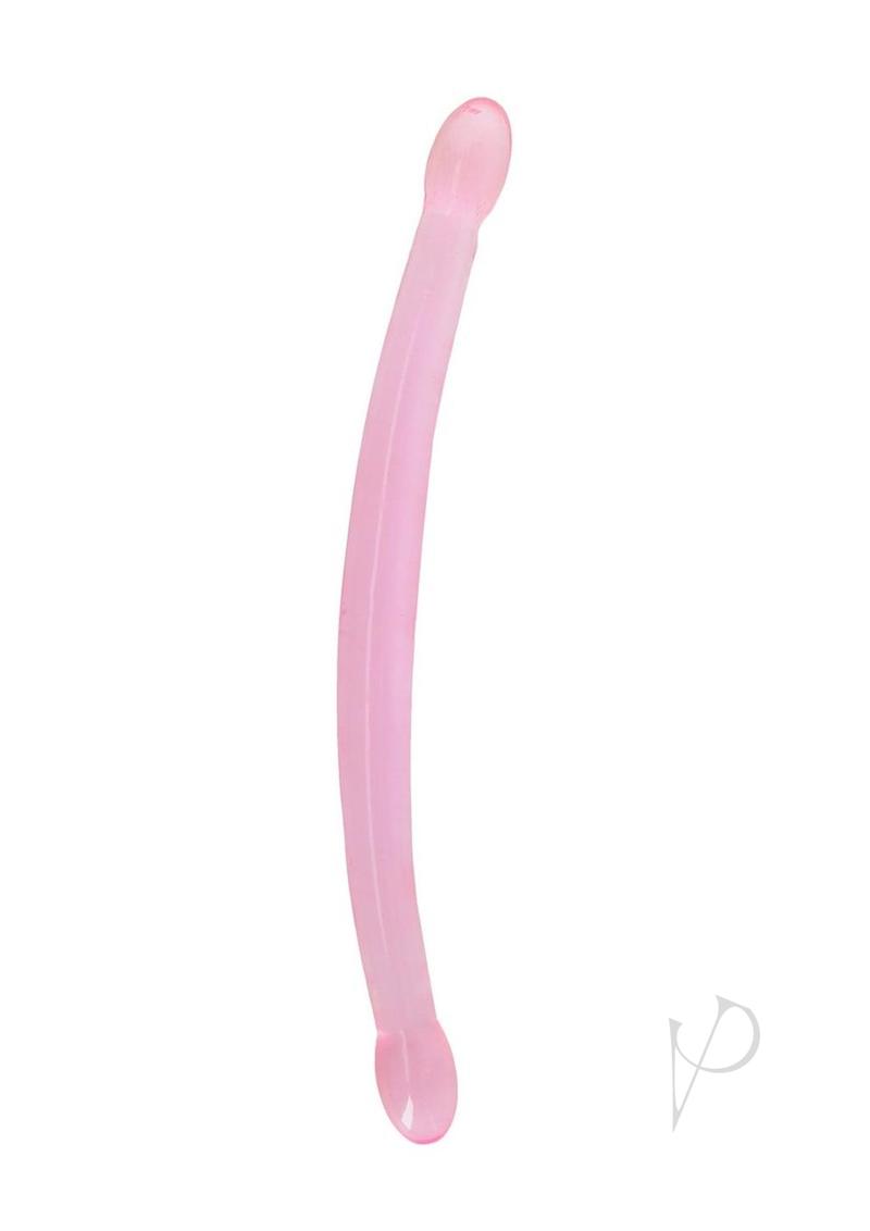 Realrock Crystal Clear Dbl Dildo 17 Pnk