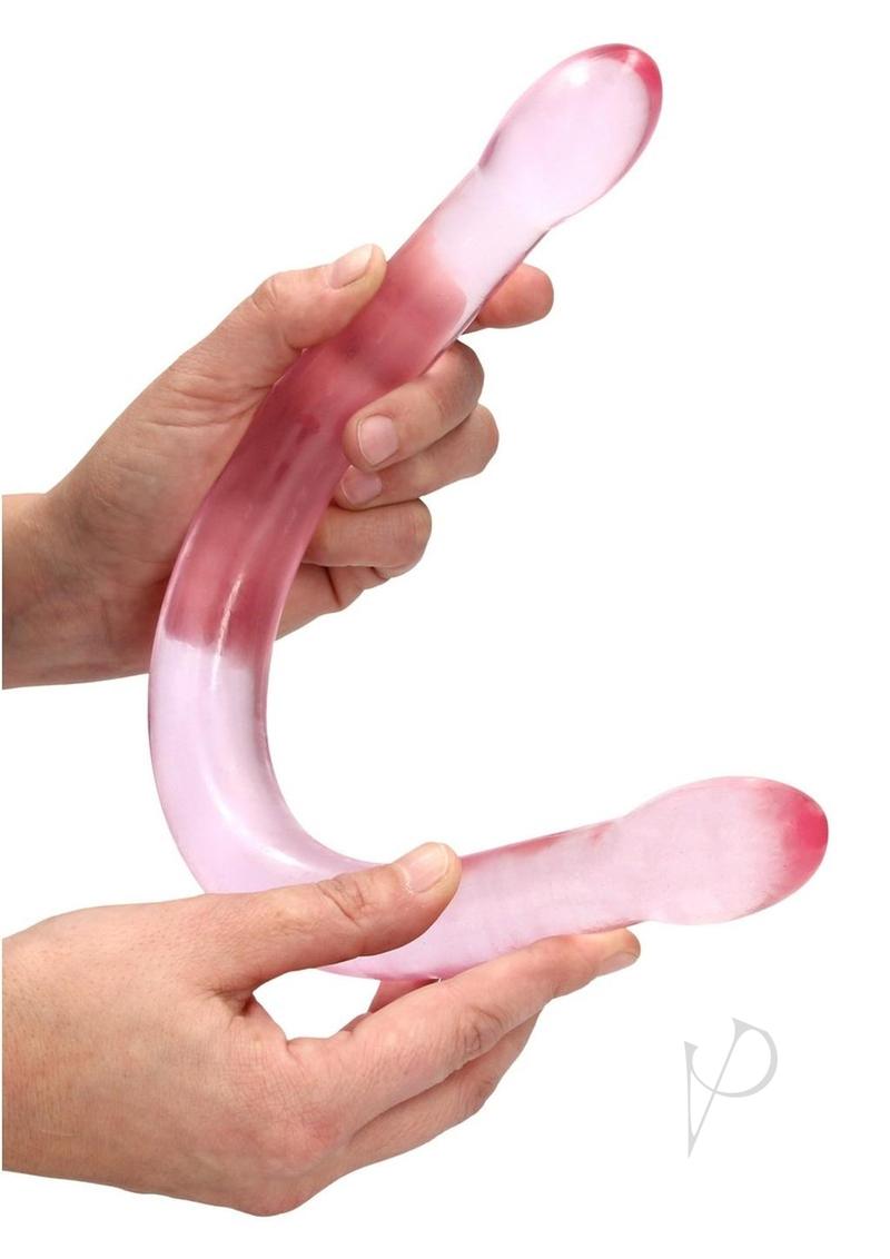 Realrock Crystal Clear Dbl Dildo 17 Pnk