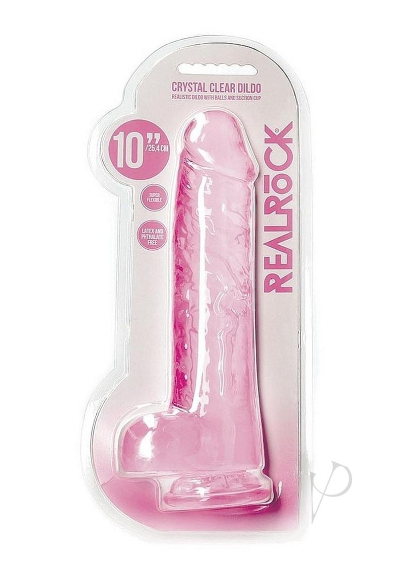 Realrock Crystal Dildo W/balls 10 Pnk