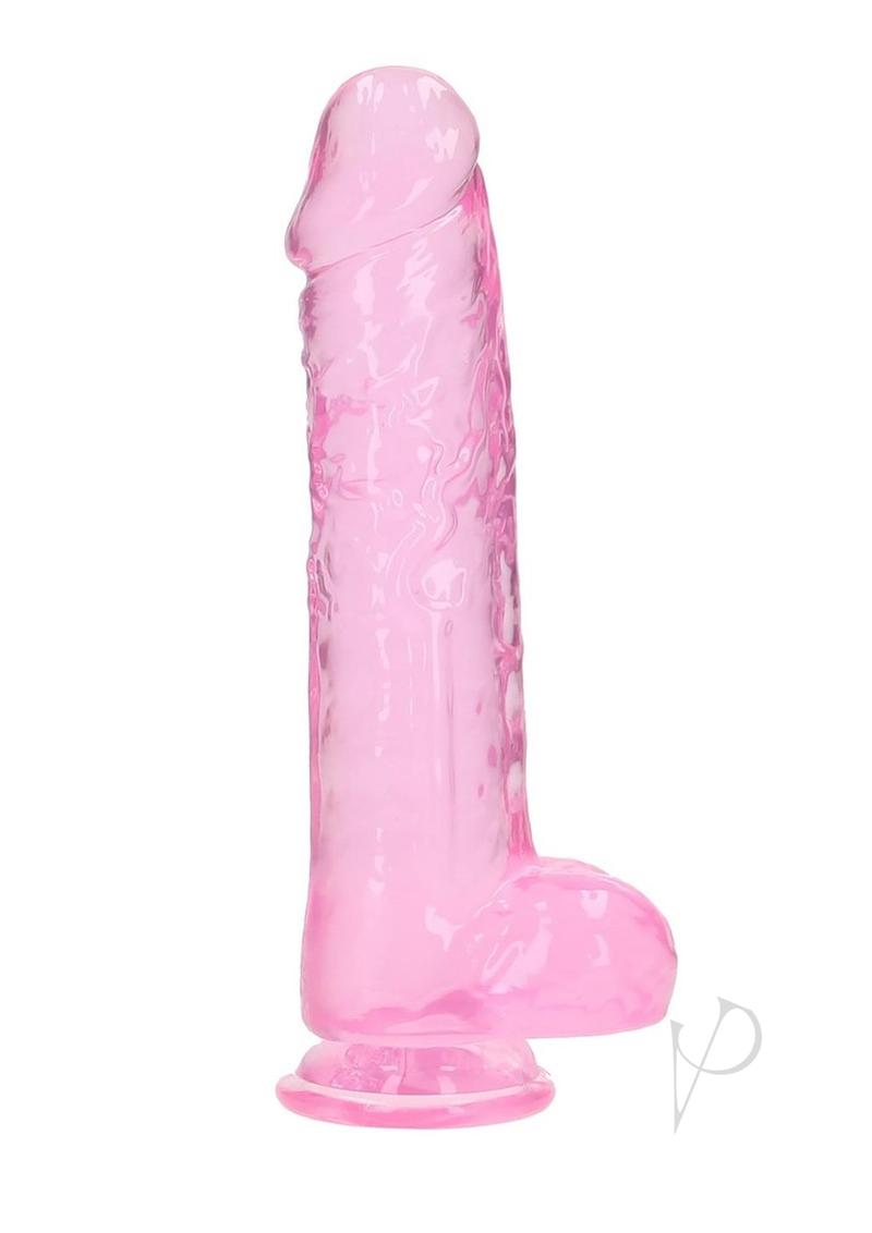 Realrock Crystal Dildo W/balls 10 Pnk