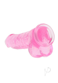 Realrock Crystal Dildo W/balls 10 Pnk