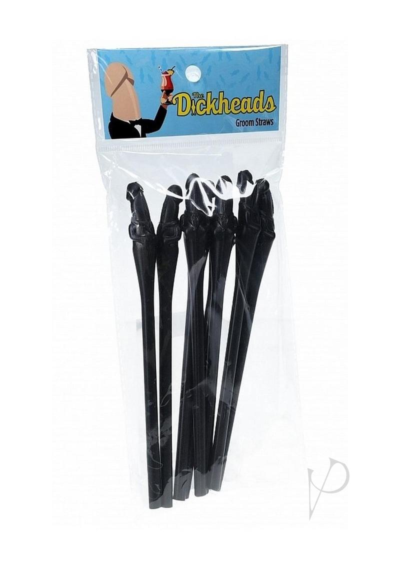 Dickheads Groom Straws Black