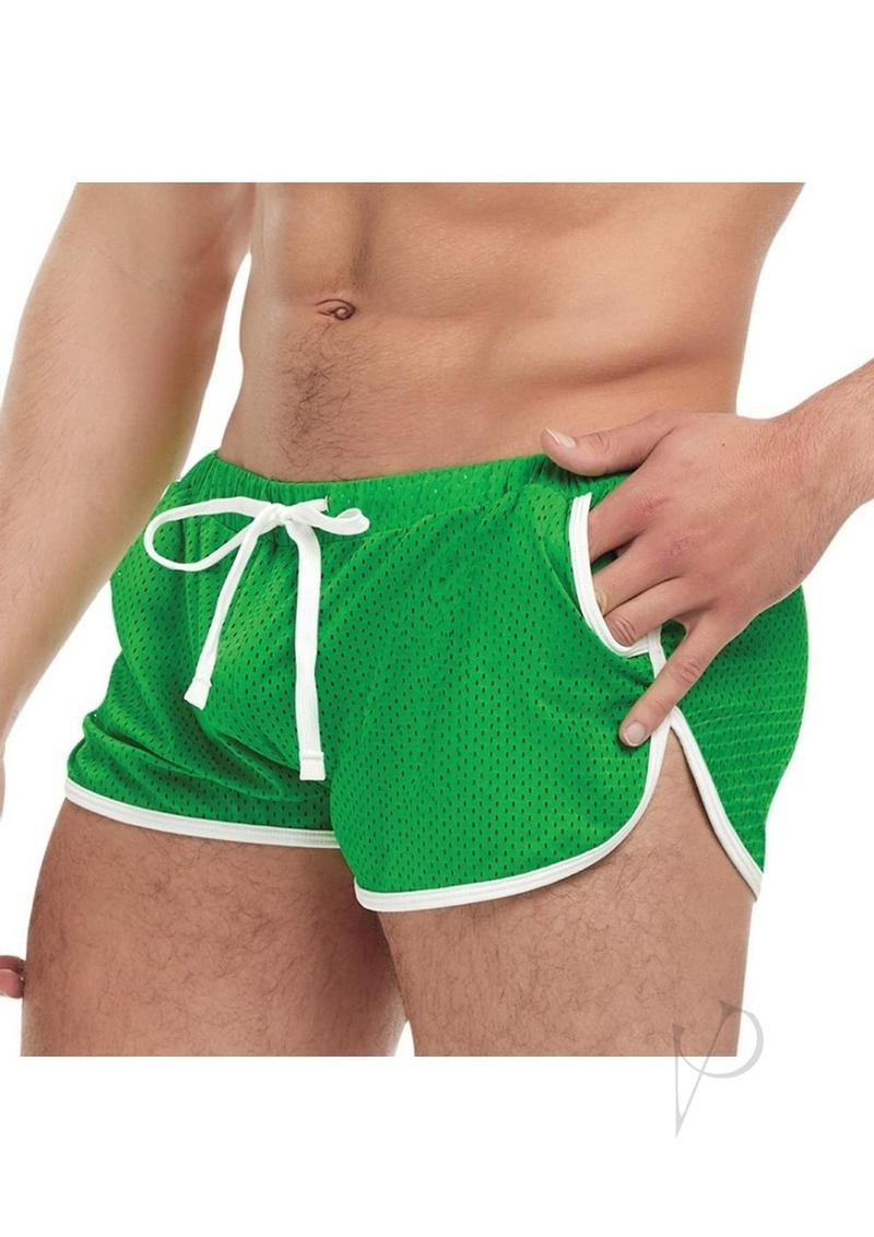 Goal Line Side Split Mesh Short L/xl Grn