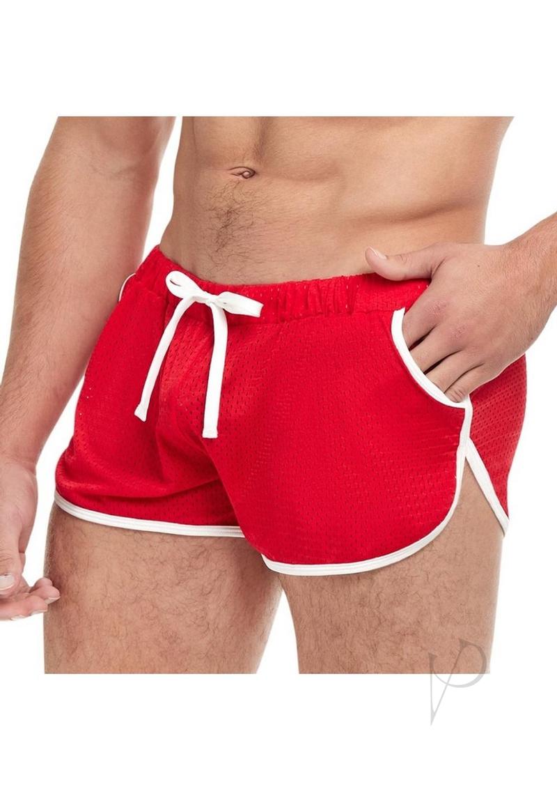 Goal Line Side Split Mesh Short L/xl Red