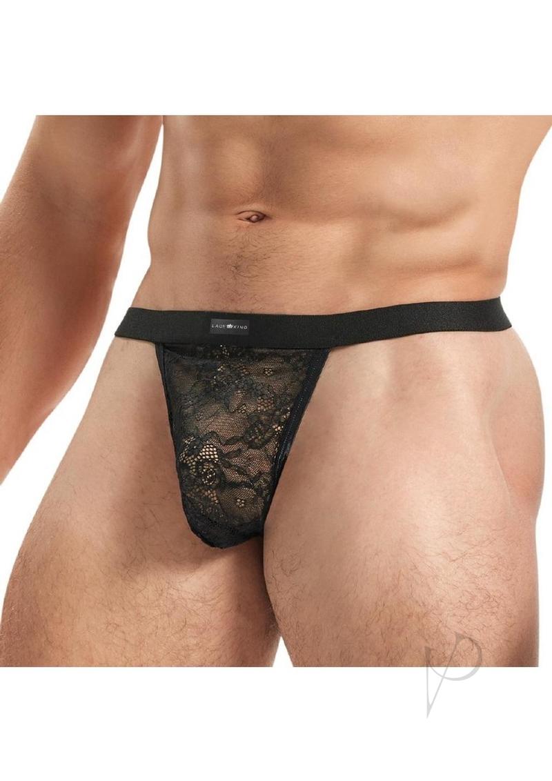 Lace King Lace Gstring L/xl Blk