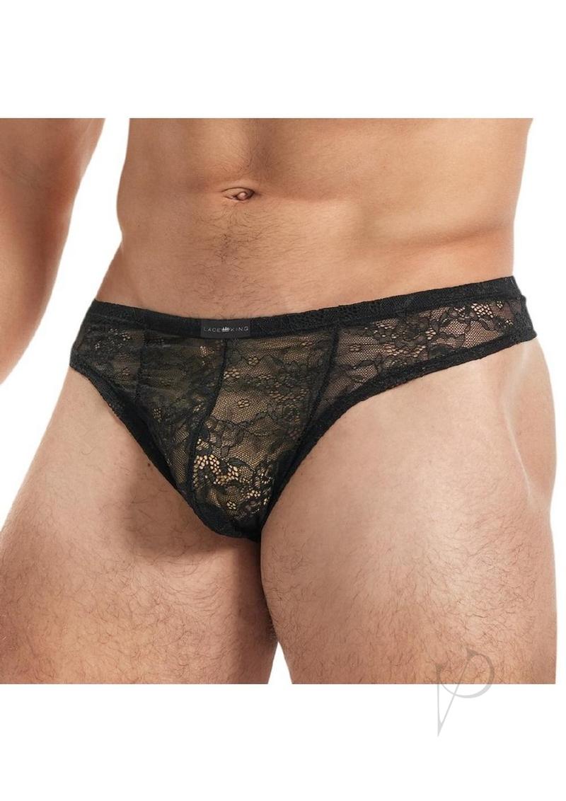 Lace King Lace Thong L/xl Blk