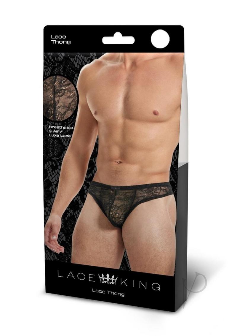 Lace King Lace Thong S/m Blk