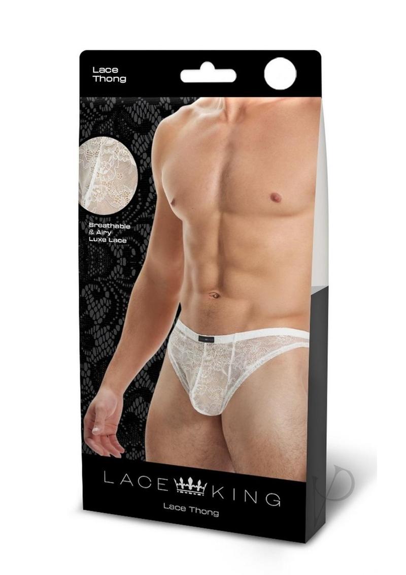 Lace King Lace Thong L/xl Wht