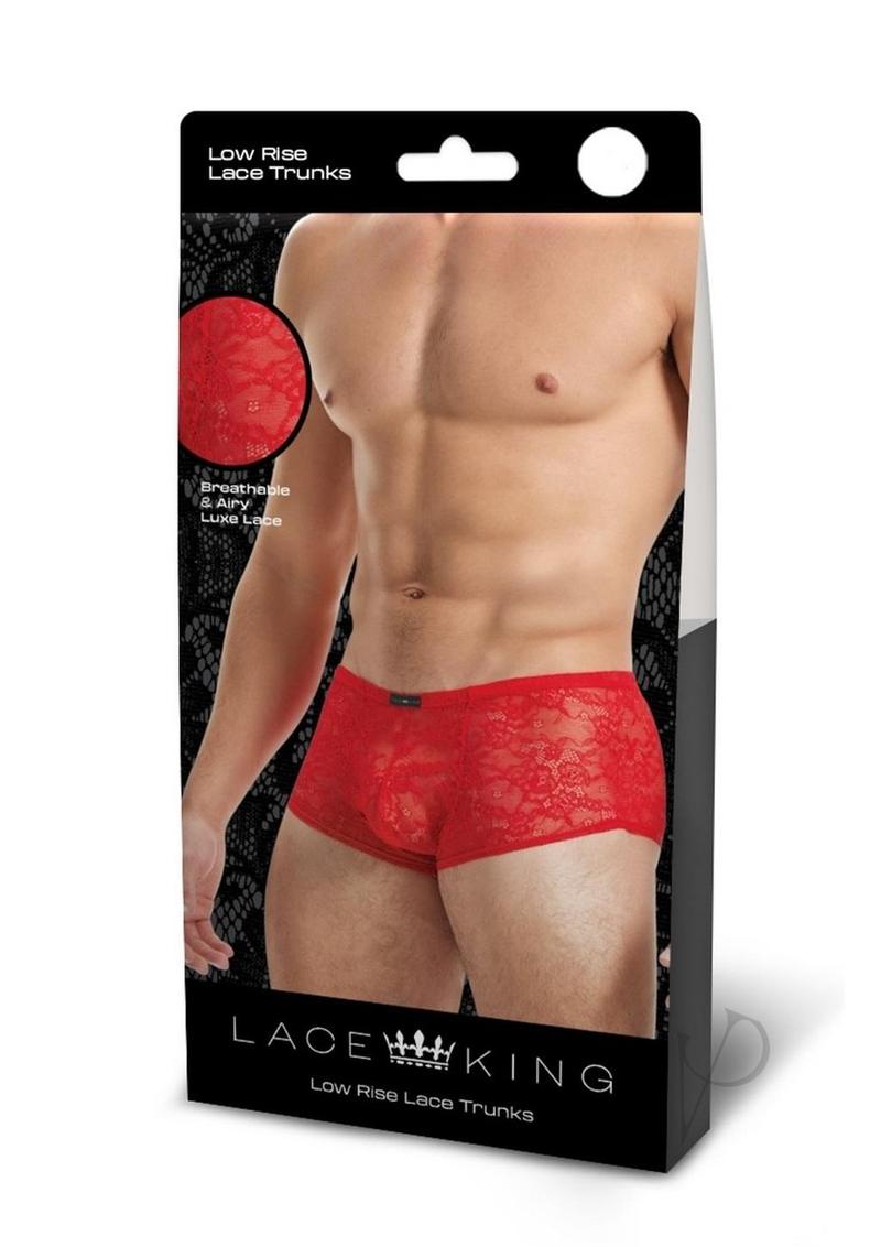 Lace King Lace Trunks S/m Red