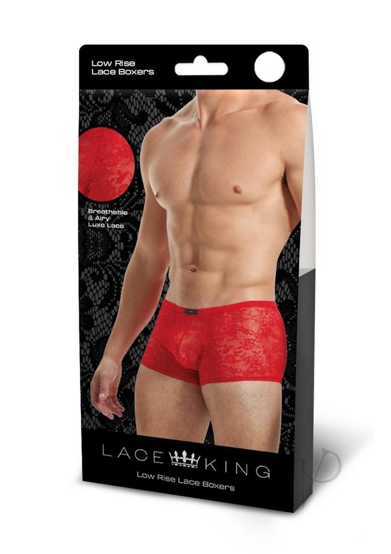 Lace King Lace Boxers S/m Red