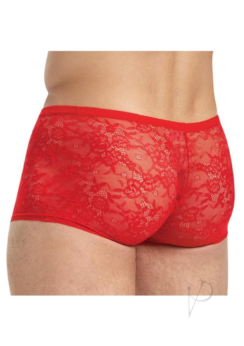 Lace King Lace Boxers S/m Red