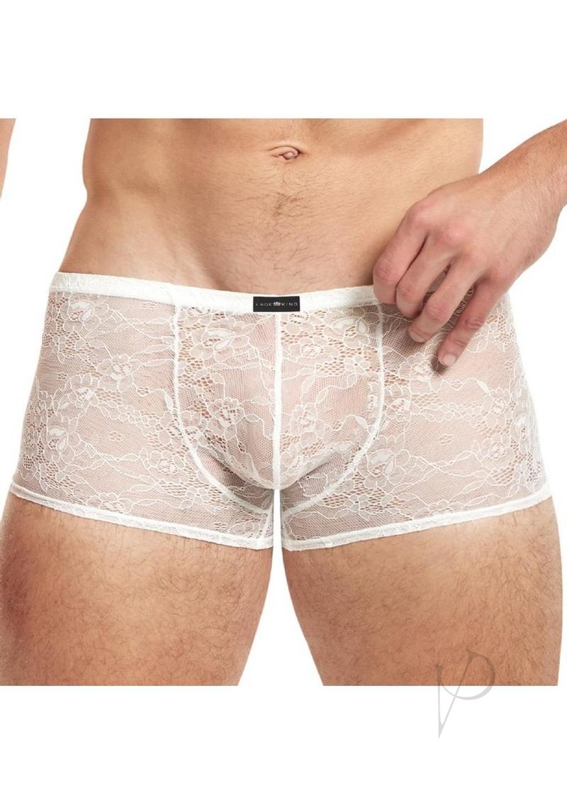 Lace King Lace Boxers S/m Wht