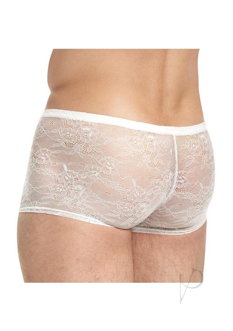 Lace King Lace Boxers S/m Wht