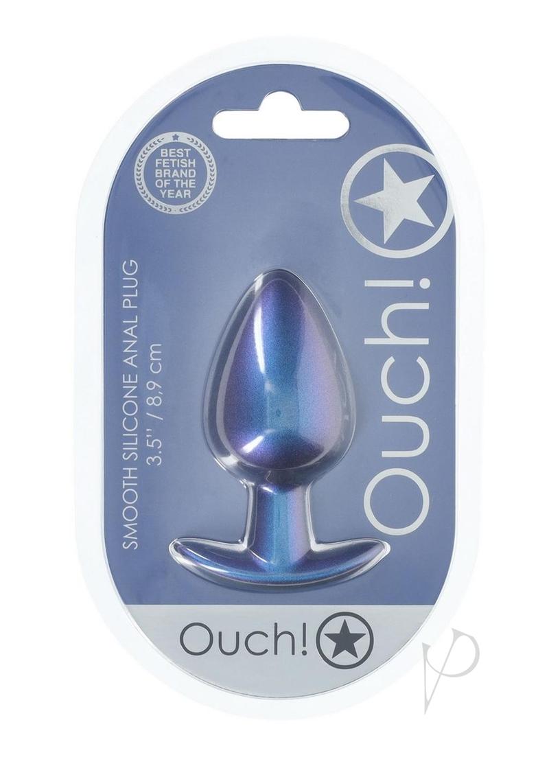 Ouch Anal Plug Lg Metallic Blue