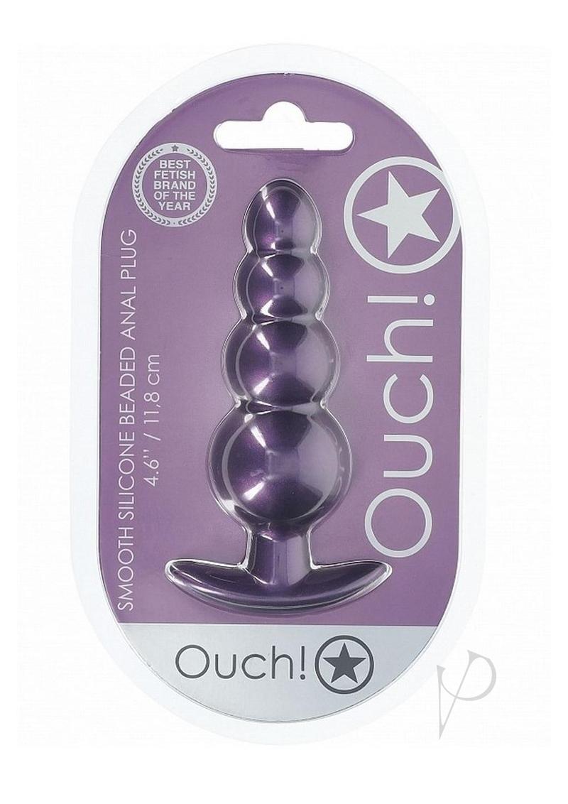 Ouch Beaded Anal Plug Metallic Purple