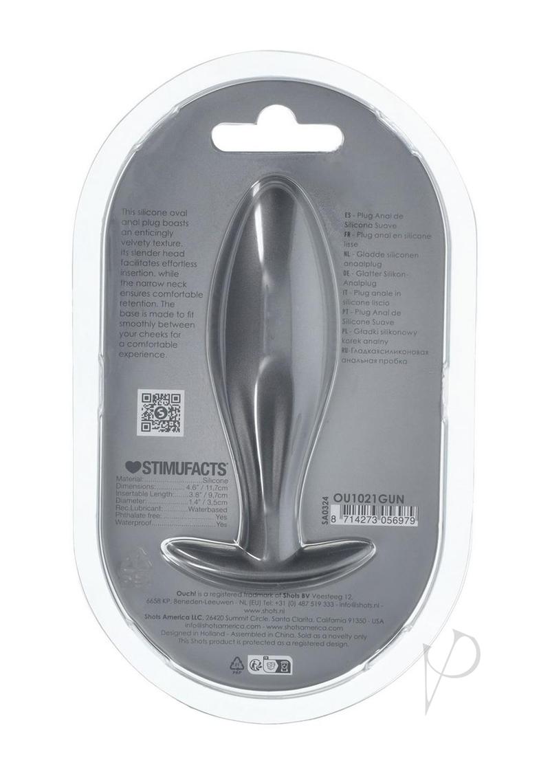 Ouch Oval Anal Plug Gun Metal