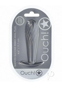 Ouch Ribbed Anal Plug Gun Metal