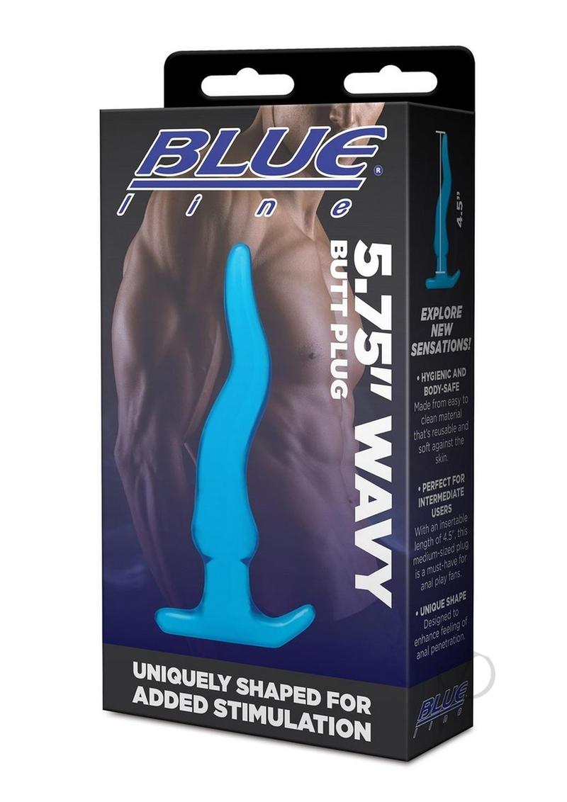 Wavy Butt Plug 5.75 Blue