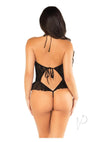 Floral Lace Bodysuit Flutter Blk Os