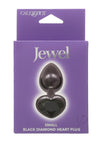 Jewel Small Black Diamond Heart Plug