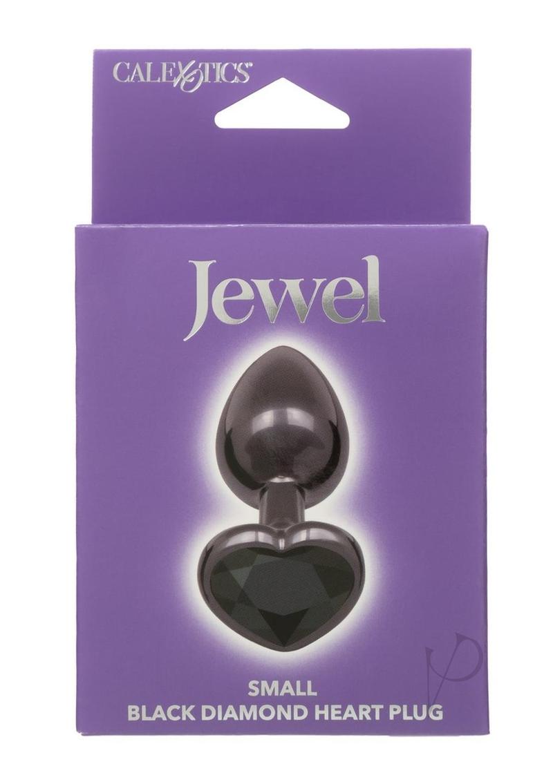 Jewel Small Black Diamond Heart Plug